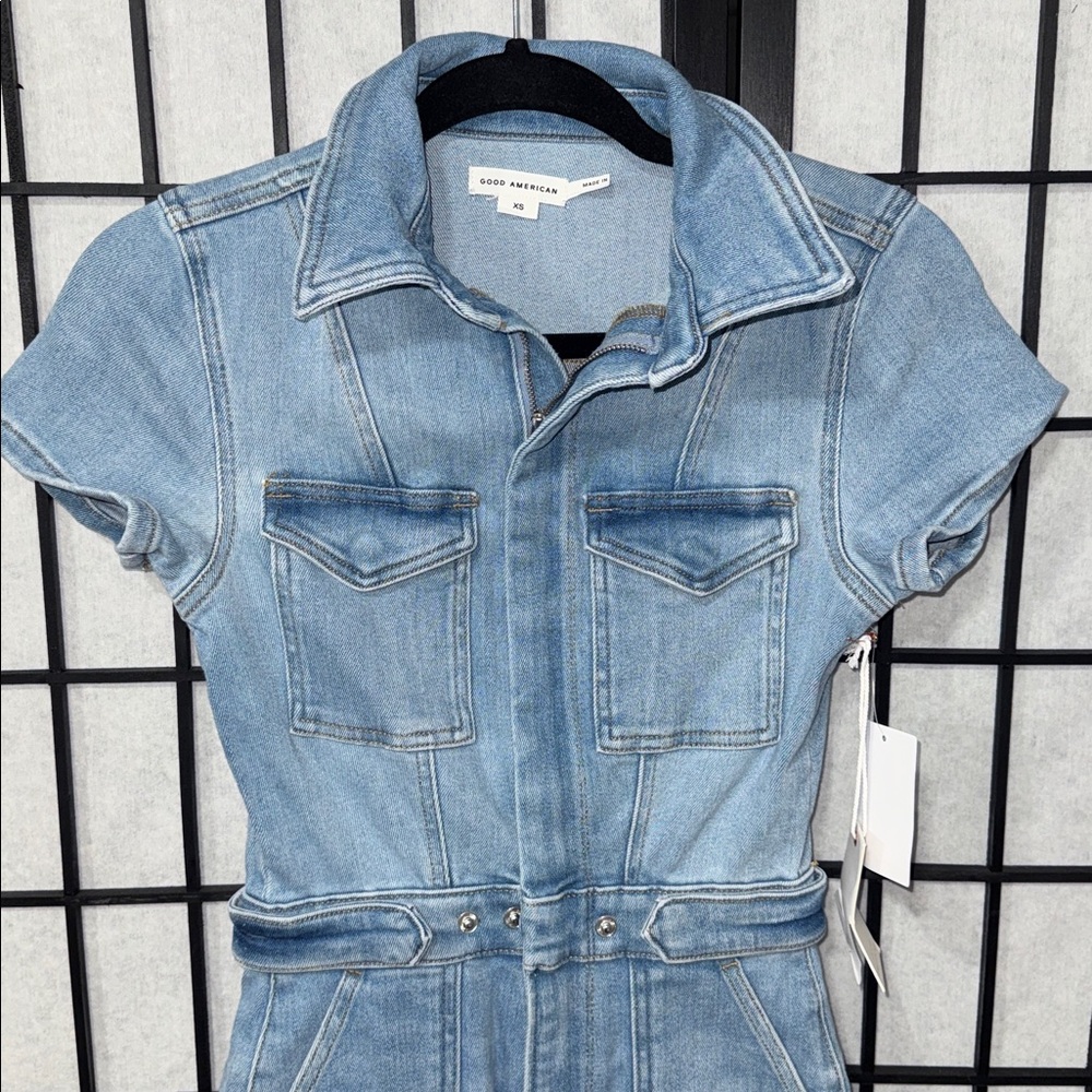 Good American XS – Fit For Success Denim Jumpsuit - Picture 3 of 9